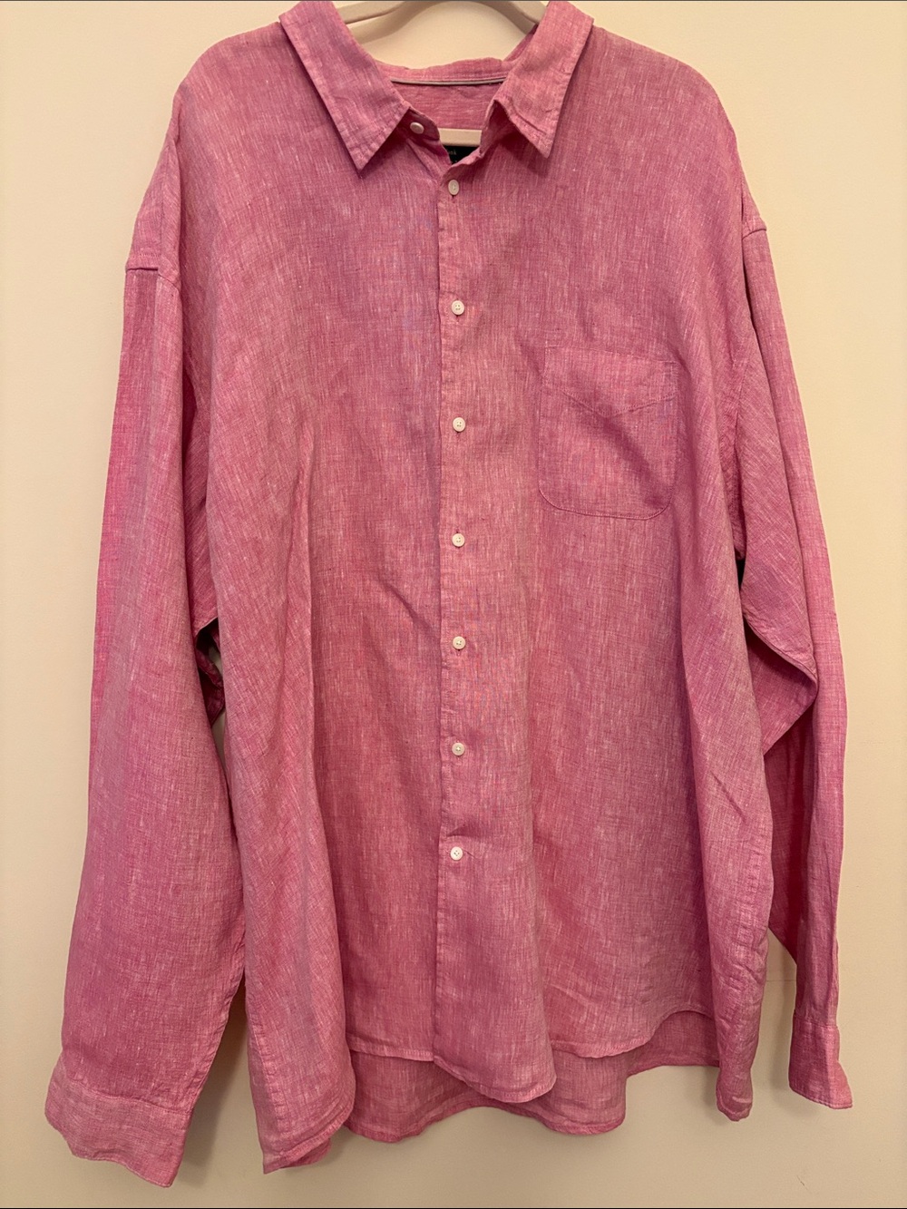 Jos. A. Bank Reddish Pink Long Sleeve Linen Button Up Shirt Size 4XLT